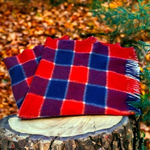 Cozy Vintage Plaid Blanket - Red and Blue
